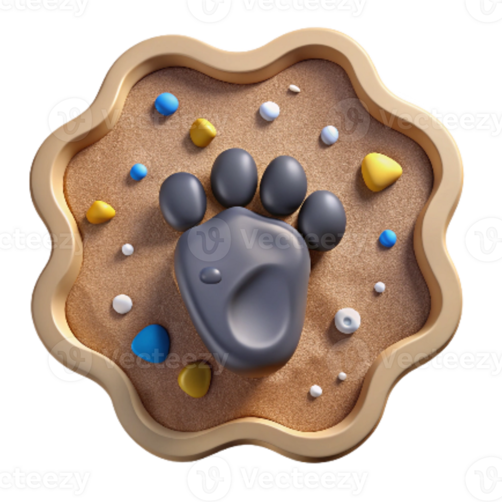 vibrant minimalist Amphibian Footprint Cutout Isolated Mud Texture professional png