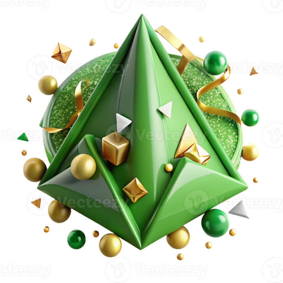 magnificent modern Classic Green Triangle Mosaic Transparent Background detailed png