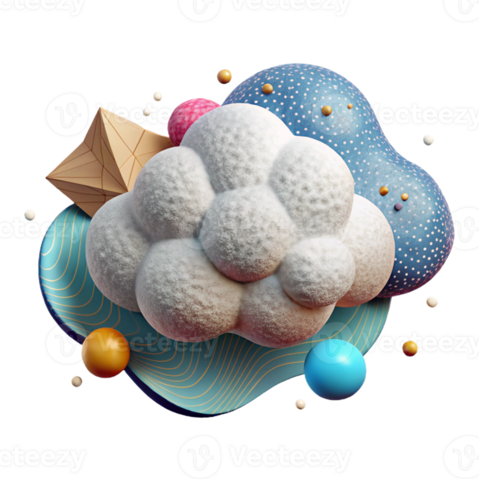 impressive abstract Cloud Symbol Cutout with Fluffy Texture premium png
