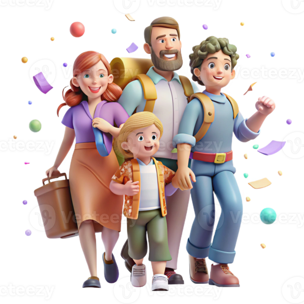 impressive classic Family Returning Home Hopeful Expression Transparent Background exclusive png