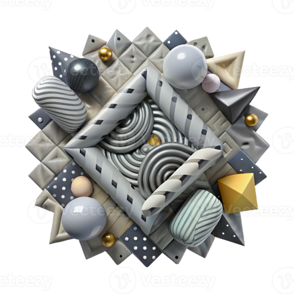 impressive creative Geometric Pattern Gray Scale Isolated Element exclusive png