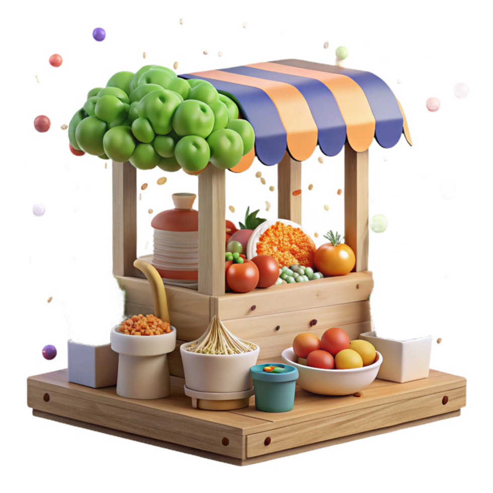 extraordinary vintage Farmers Market Display Abundant Produce Transparent Background genuine png