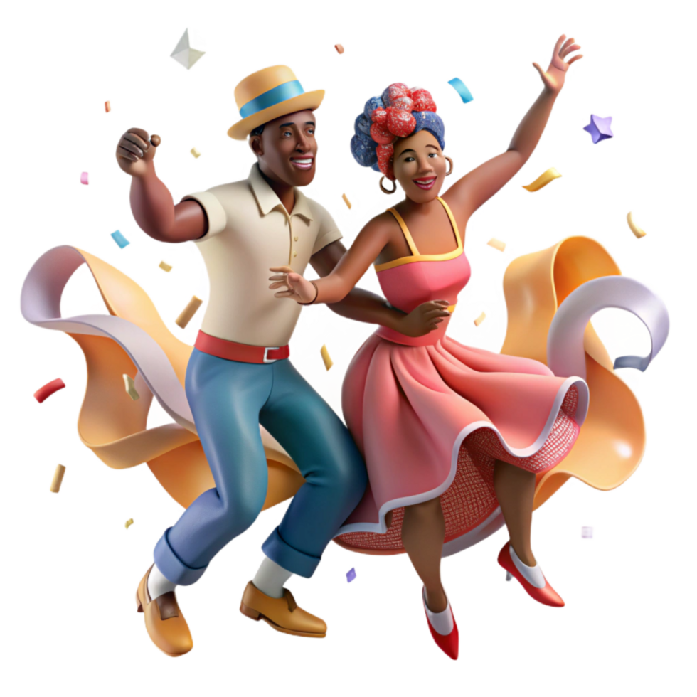 impressive creative Cuban Salsa Dancers in Motion Cutout high resolution png