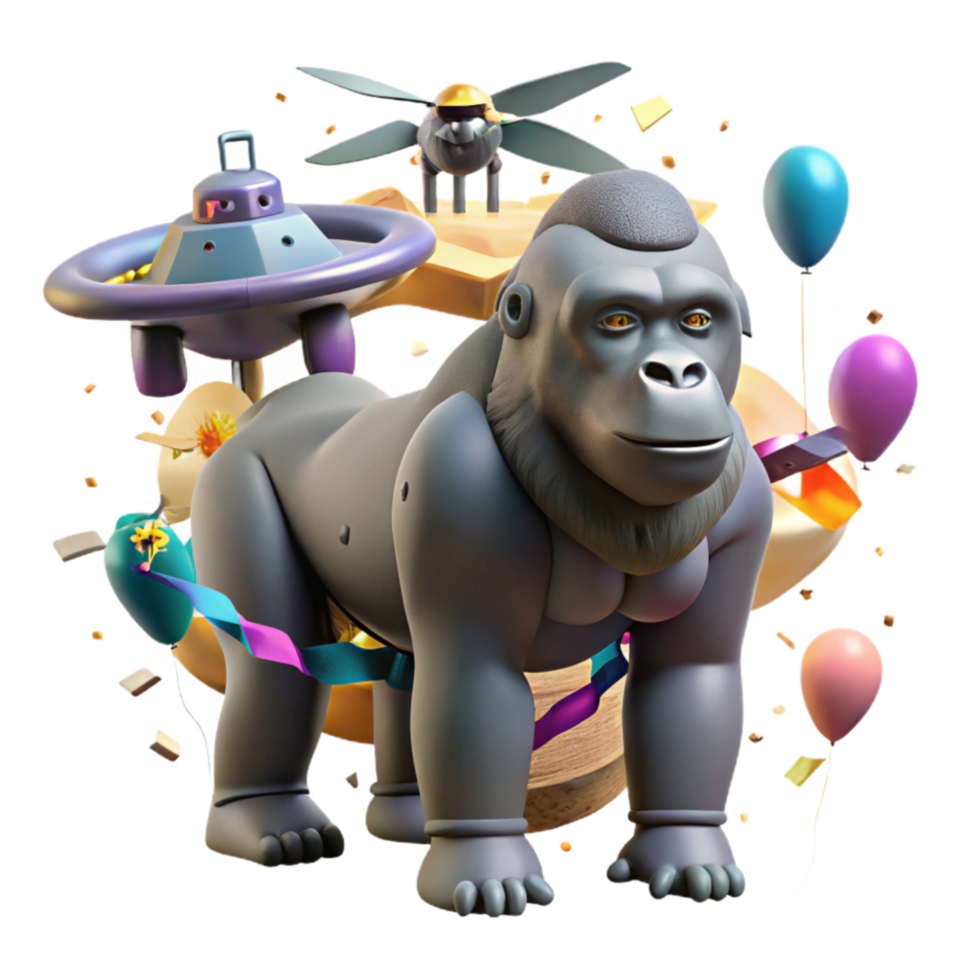 elegant modern Drone Tracking Eastern Lowland Gorilla Isolated exclusive png