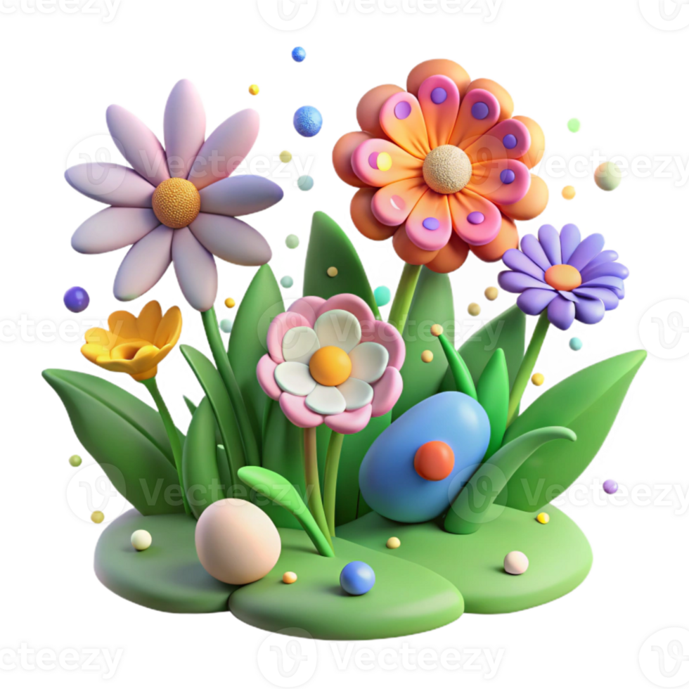 beautiful abstract Colorful Wildflower Meadow Cutout authentic png