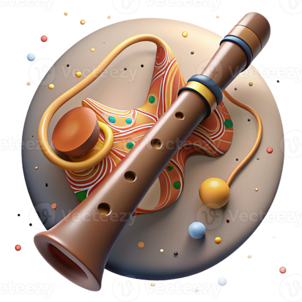 impressive creative Australian Didgeridoo Aboriginal Instrument Isolated high quality png