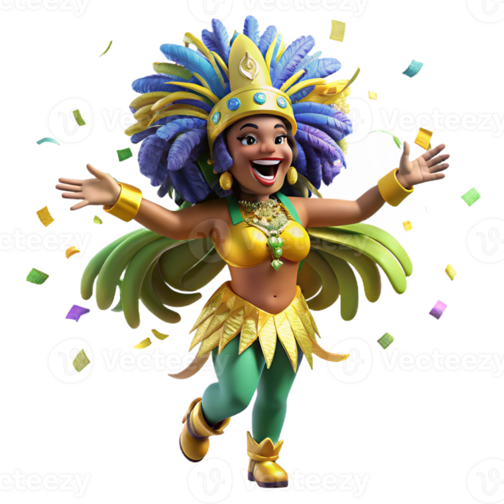 stunning abstract Brazilian Samba Dancer Carnival Costume Isolated Element exclusive png