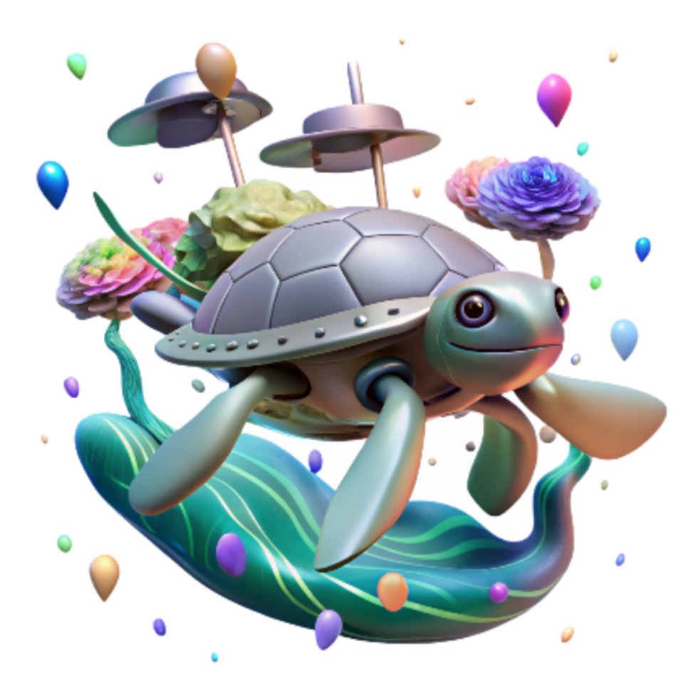 beautiful traditional Drone Observing Flatback Turtle in Ocean Transparent Background original png