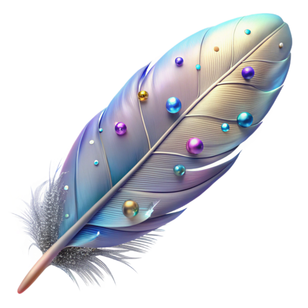 impressive traditional Bird Feather with Transparent Background Cutout png