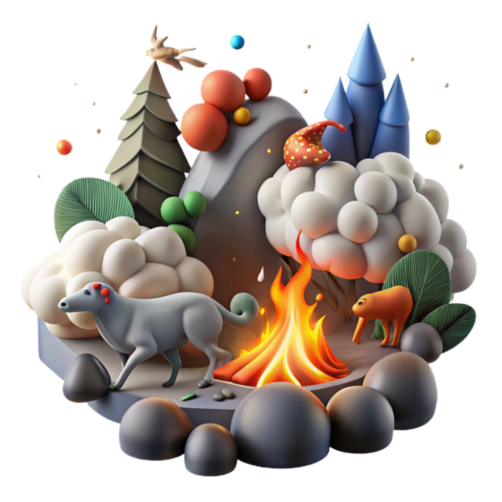 extraordinary abstract Forest Fire Smoke and Endangered Species Isolated exclusive png