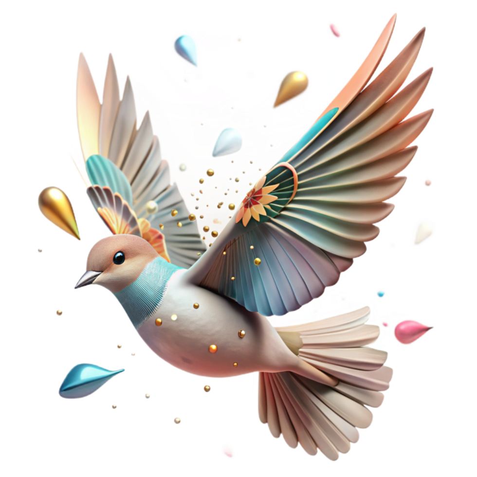 dramatic abstract Bird in Flight Sky Background Dynamic Angle Transparent Background detailed png