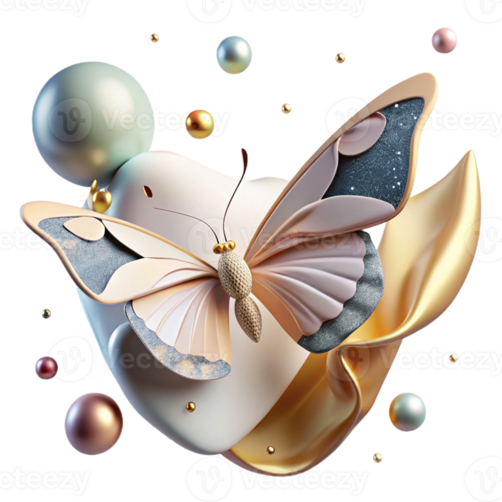 beautiful traditional Butterfly in Flight Side View Isolated authentic png