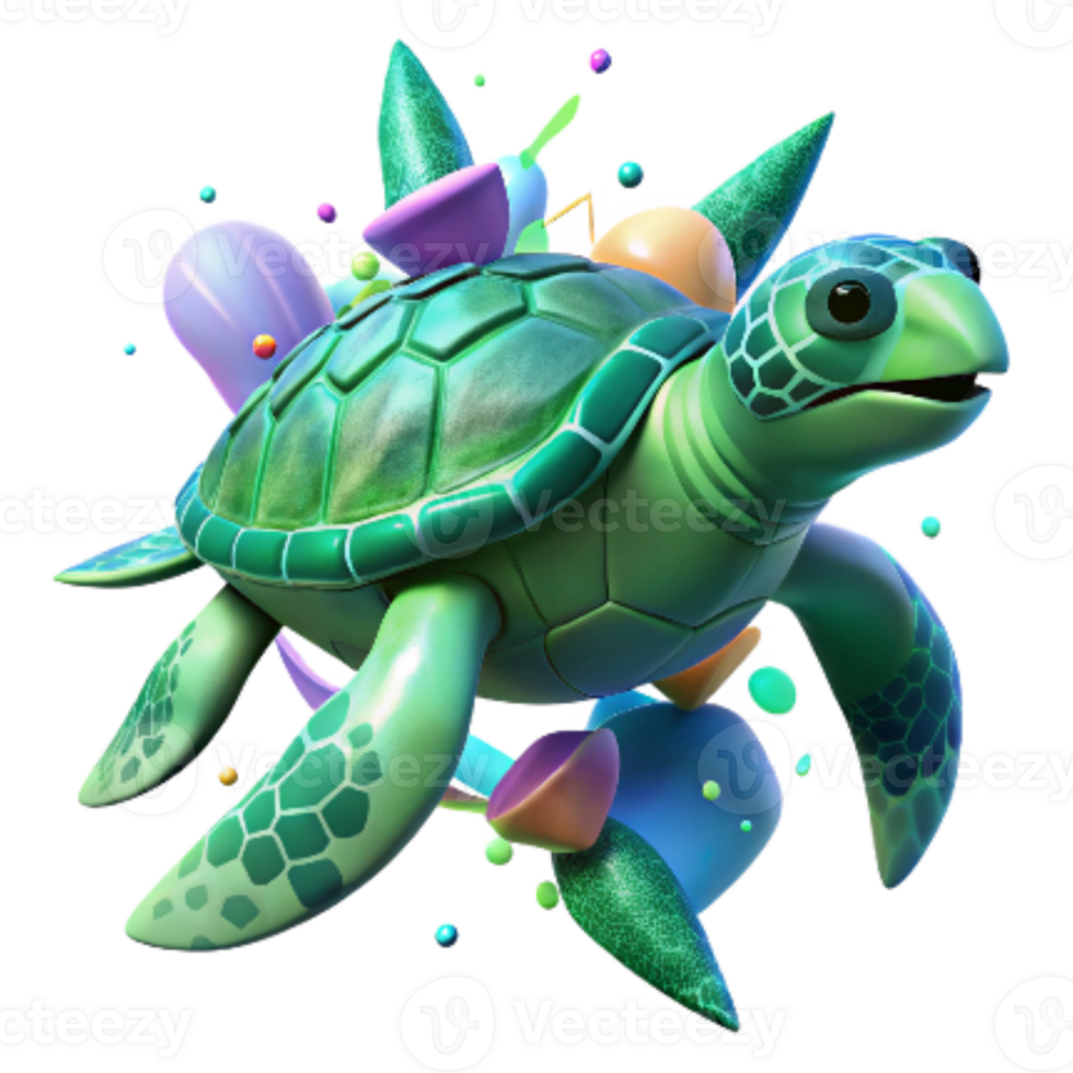 extraordinary artistic Drone Footage of Green Sea Turtle in Ocean Isolated original png