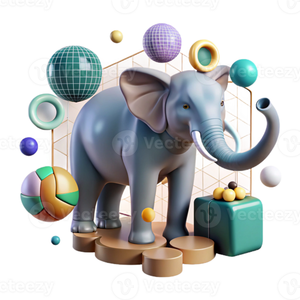 magnificent abstract Ai Analyzing Elephant Communication Transparent Background high quality png