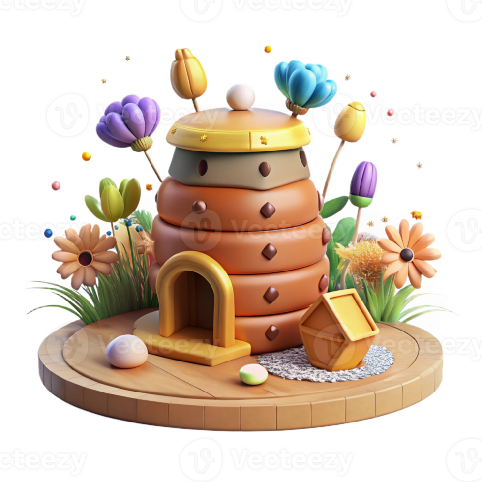 beautiful contemporary Close Up Beehive in Orchard Near Wildflower Meadow Isolated high resolution png