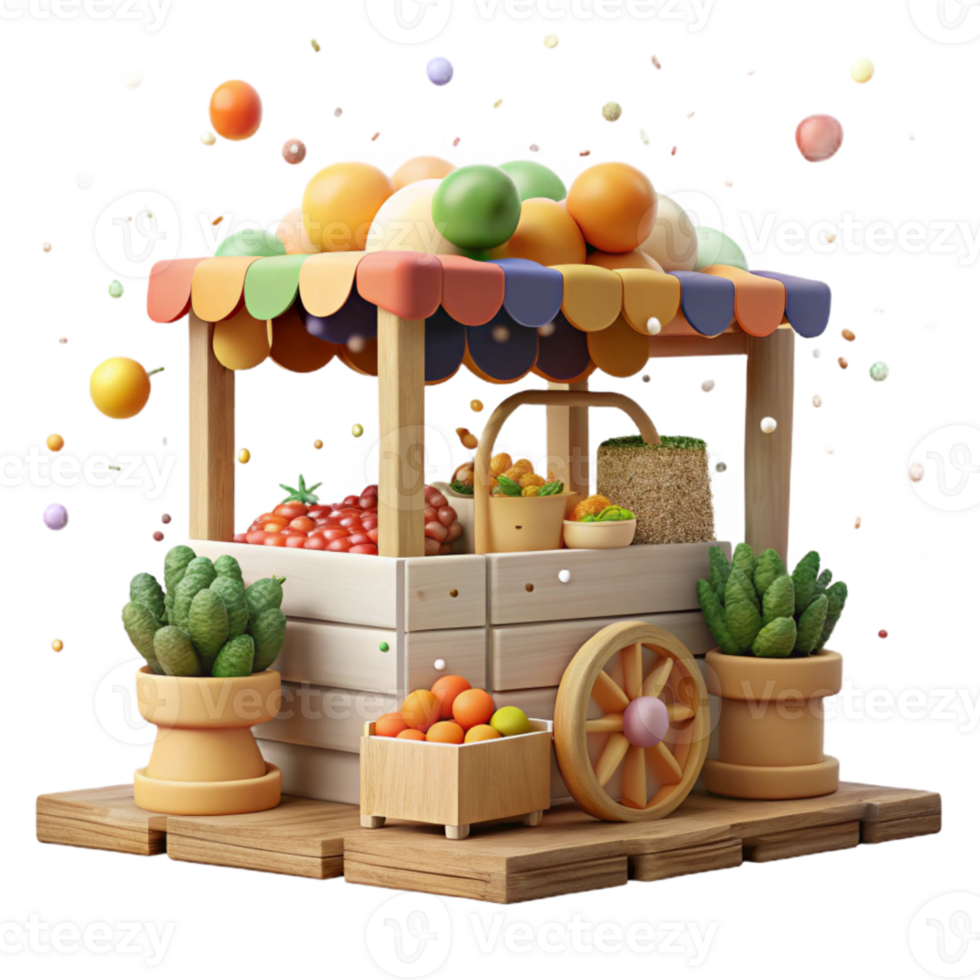 wonderful modern Farmers Market Display Abundant Produce Transparent Background exclusive png