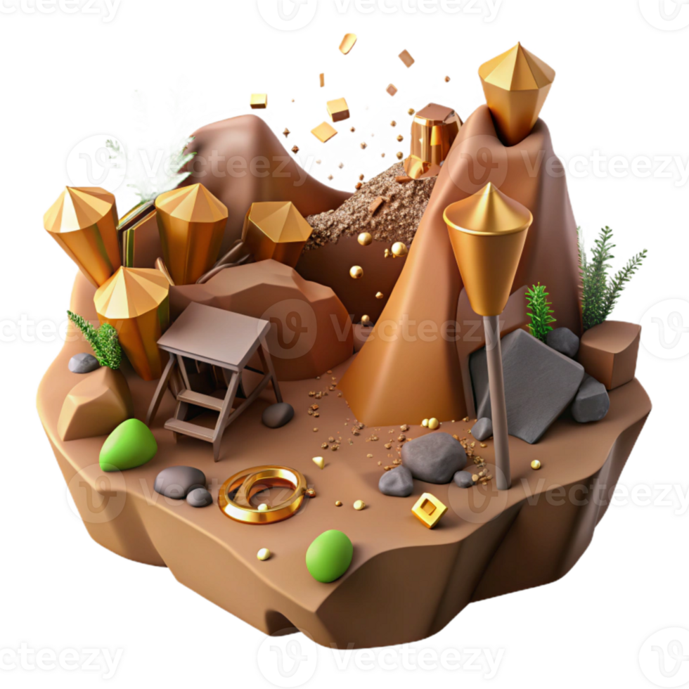 extraordinary artistic Destroyed Vegetation Mining Operations Cutout Brown Hues high resolution png