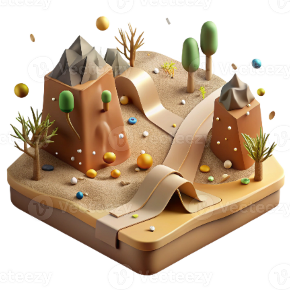 wonderful abstract Deforestation Illustration Barren Landscape Transparent Background detailed png