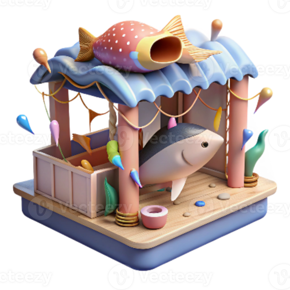 wonderful minimalist Fish Market with No Fish Cutout exclusive png