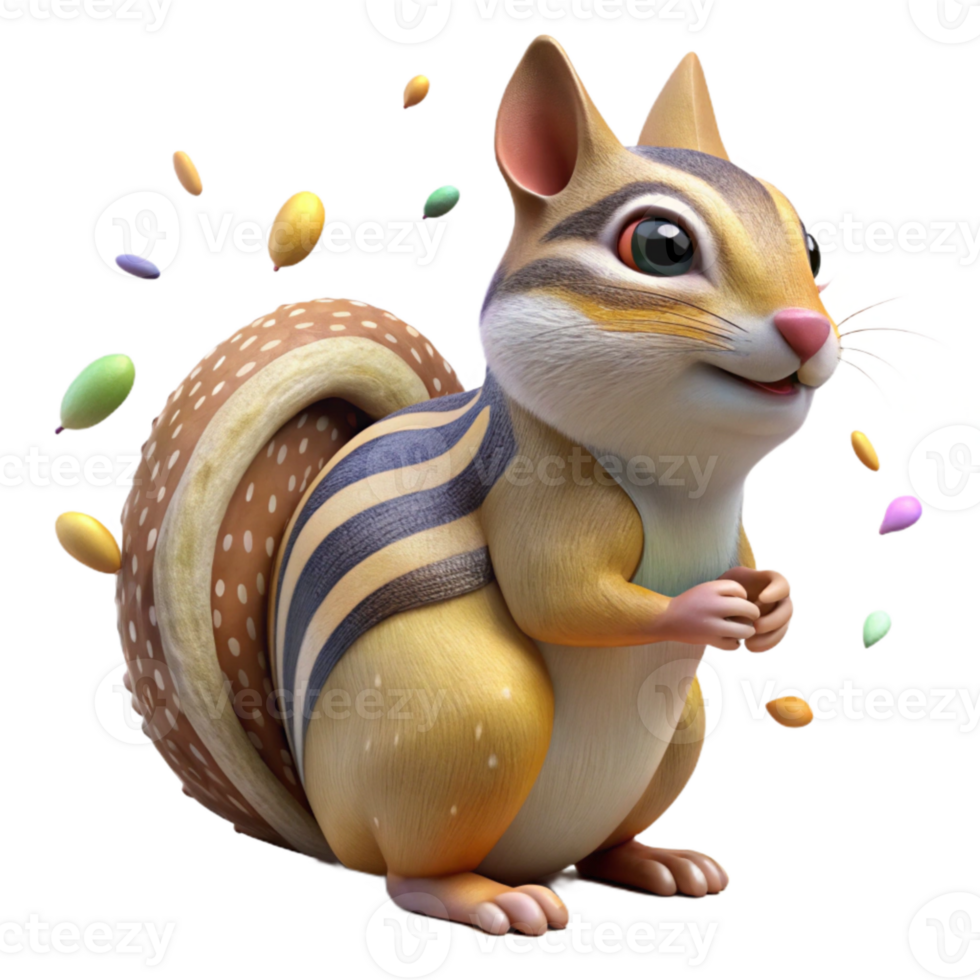 impressive rustic Chipmunk Stripes Detail Side View Isolated original png
