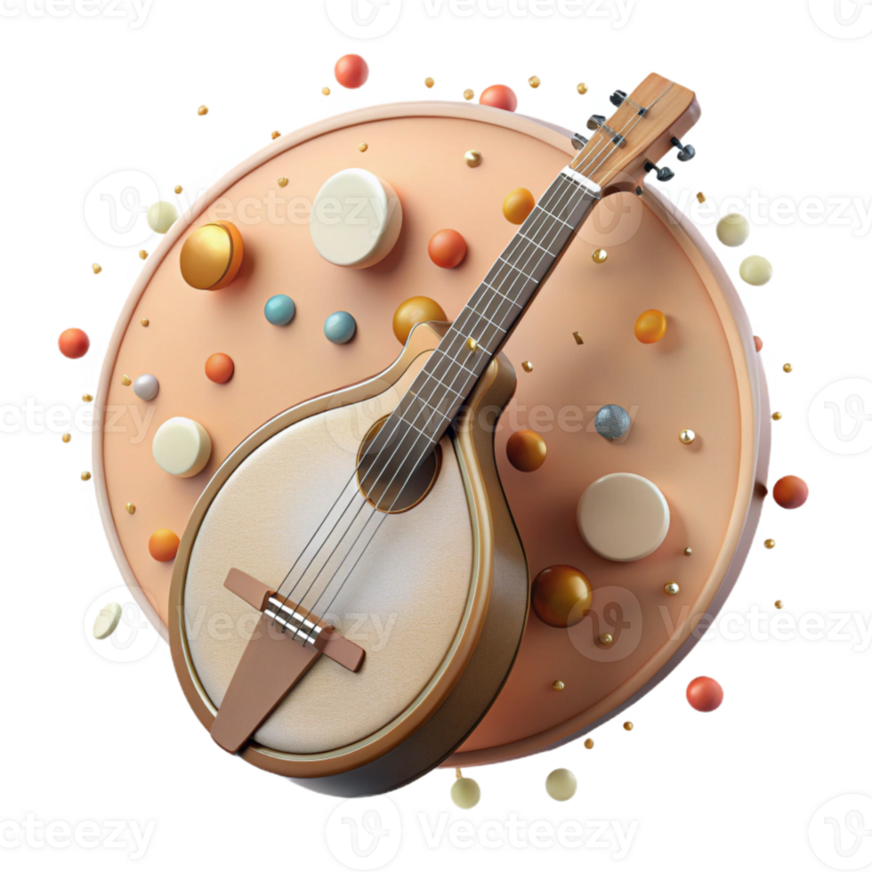 extraordinary classic Banjo Stringed Instrument Cutout with Rustic Style detailed png