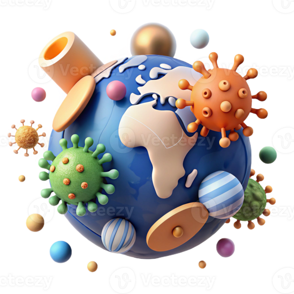 beautiful modern Global Pandemic Illustration Cutout premium png