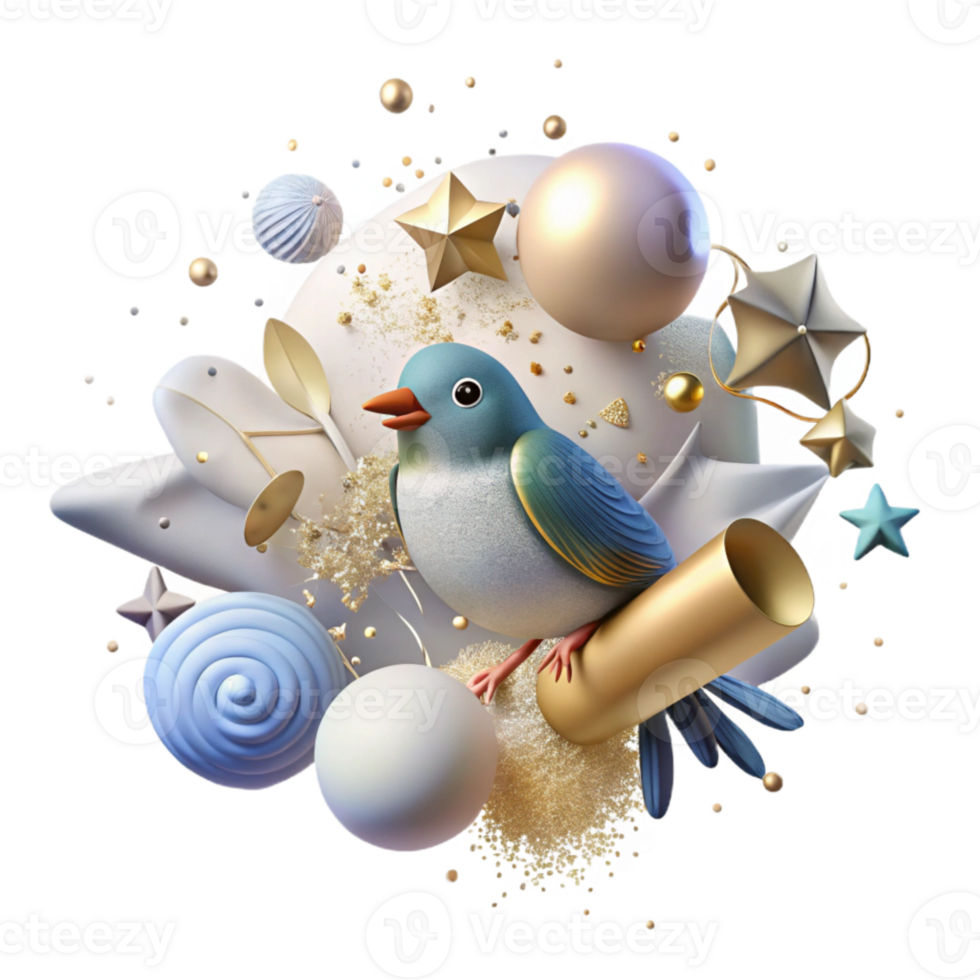 elegant creative Detailed Illustration of Light Pollution Impacting Birds Isolated authentic png