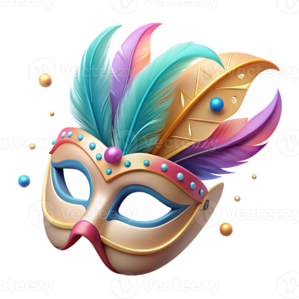 elegant creative Carnival Mask with Feathers Isolated Element exclusive png