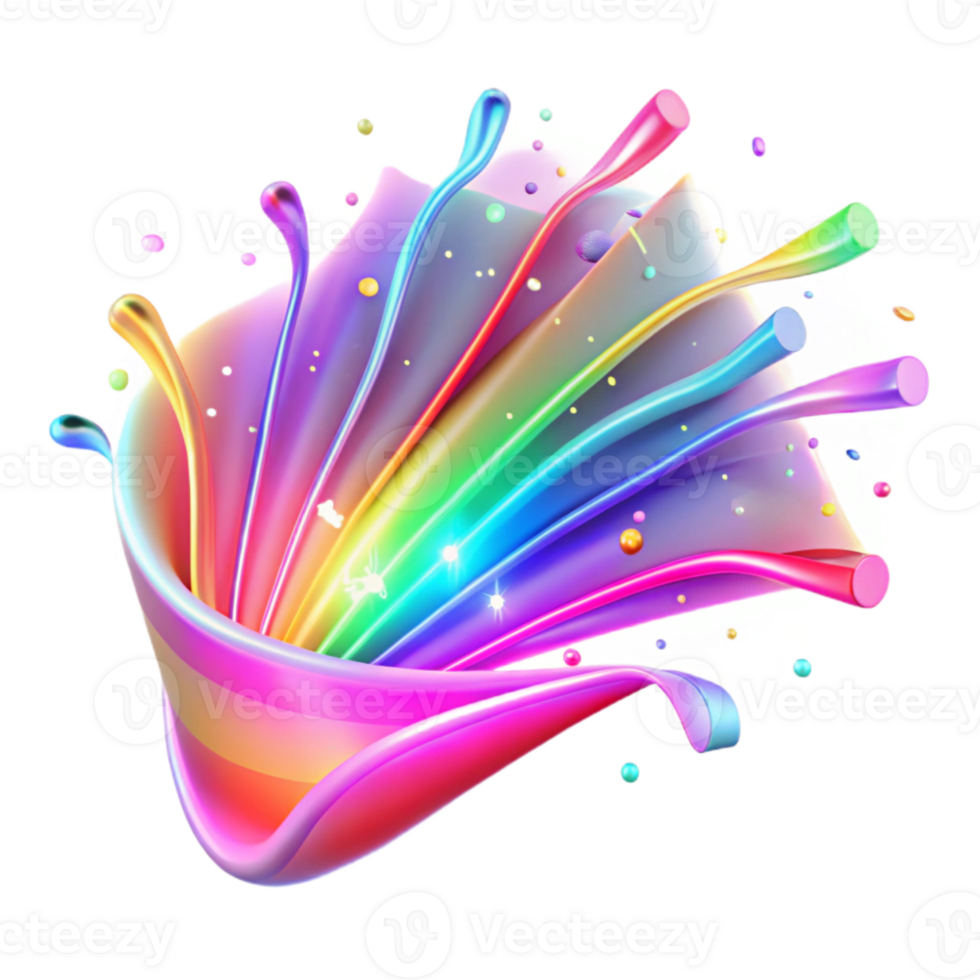 wonderful artistic Bright Neon Light Streaks Cutout Transparent Background png