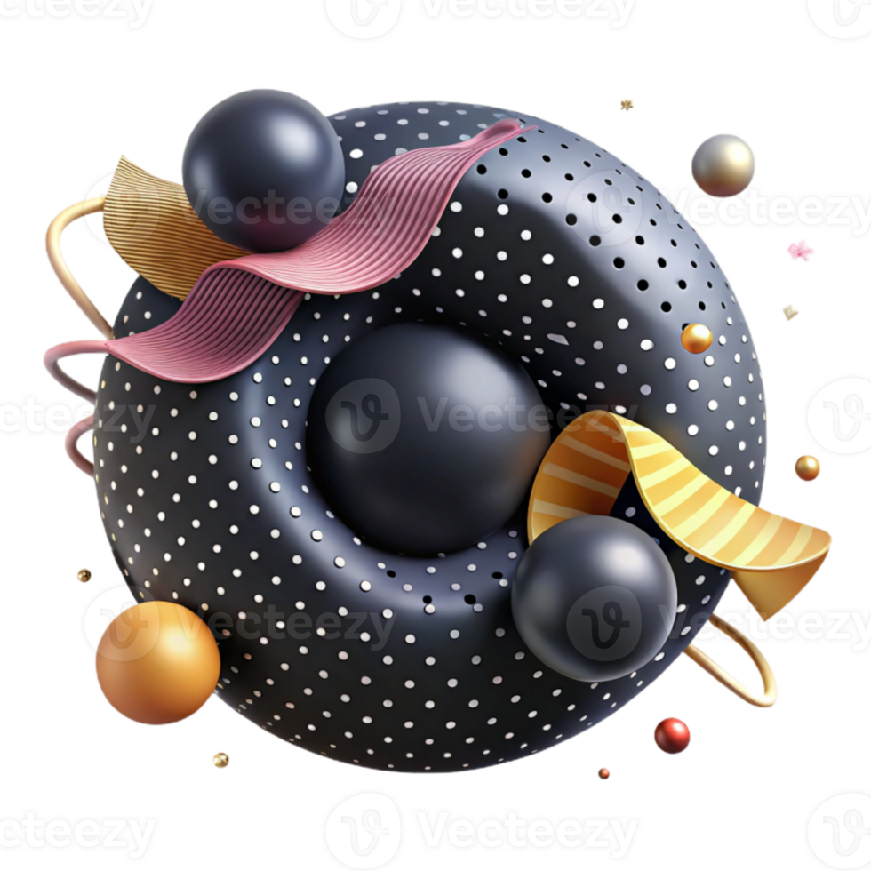 vibrant contemporary Abstract Black Dotted Circle Isolated Element high quality png