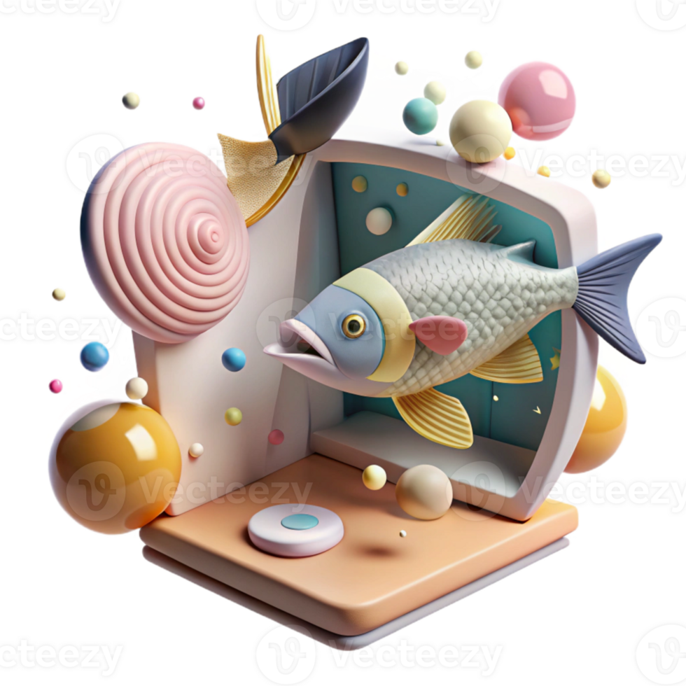 dramatic abstract Fish School Dispersing Cutout White Background high resolution png