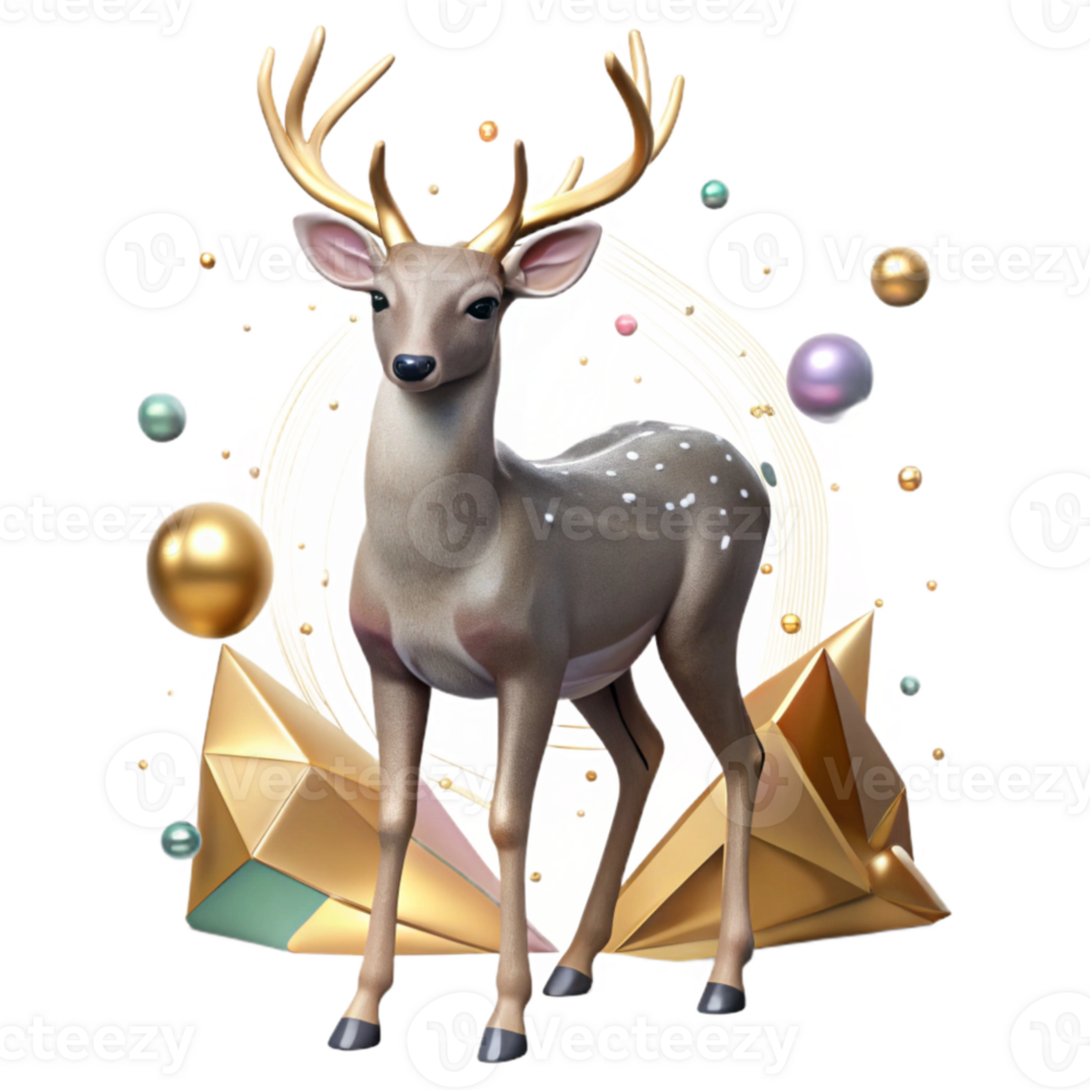 magnificent creative Deer Grazing New Growth Front View Transparent Background authentic png