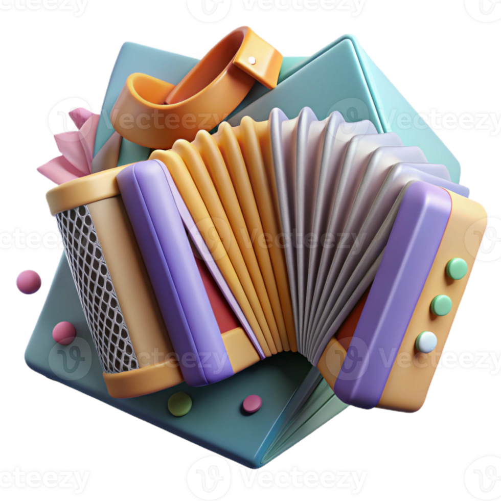 magnificent artistic Accordion Folded Bellows with Transparent Background detailed png