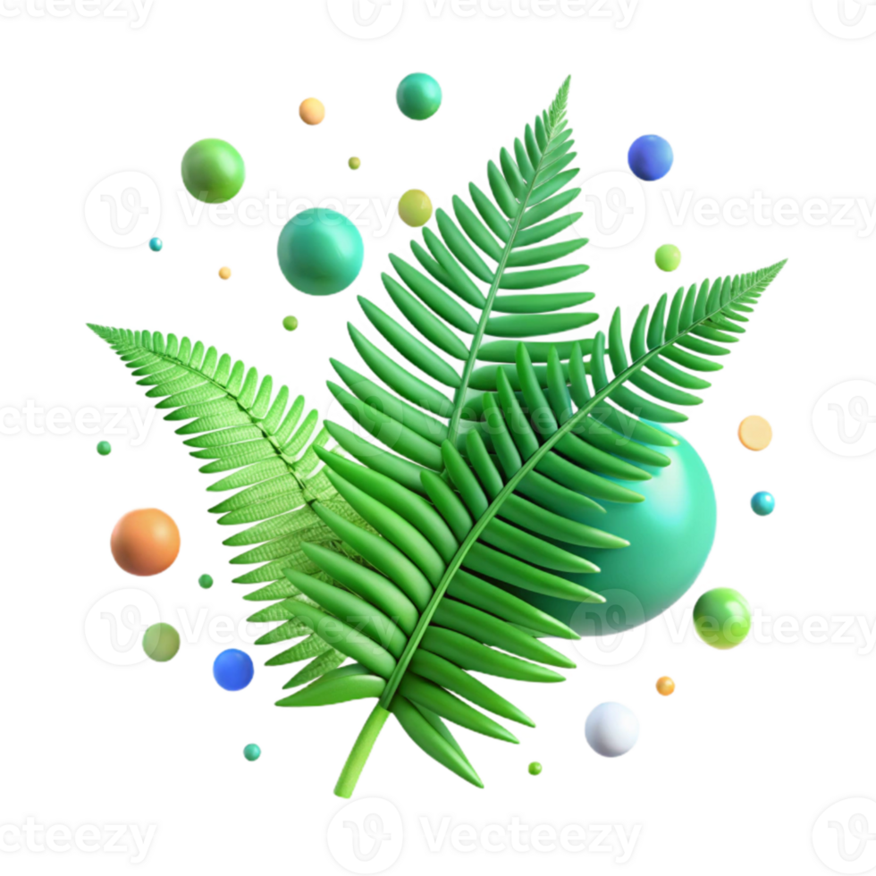 beautiful artistic Fern with Green Fronds Cutout authentic png