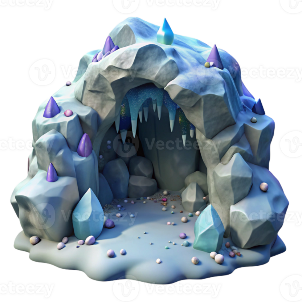 stunning modern Glacier Cave Transparent Background Ice Formation high resolution png