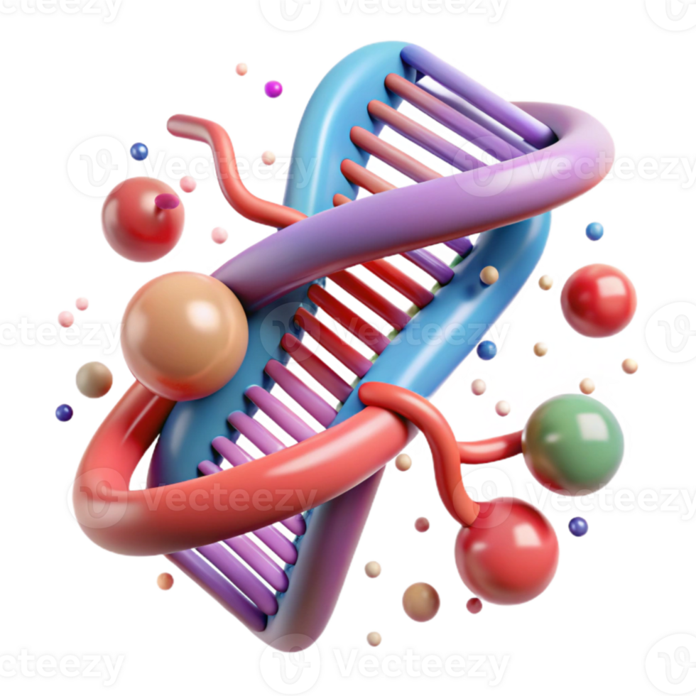beautiful traditional Dna Double Helix Molecular Structure Isolated png