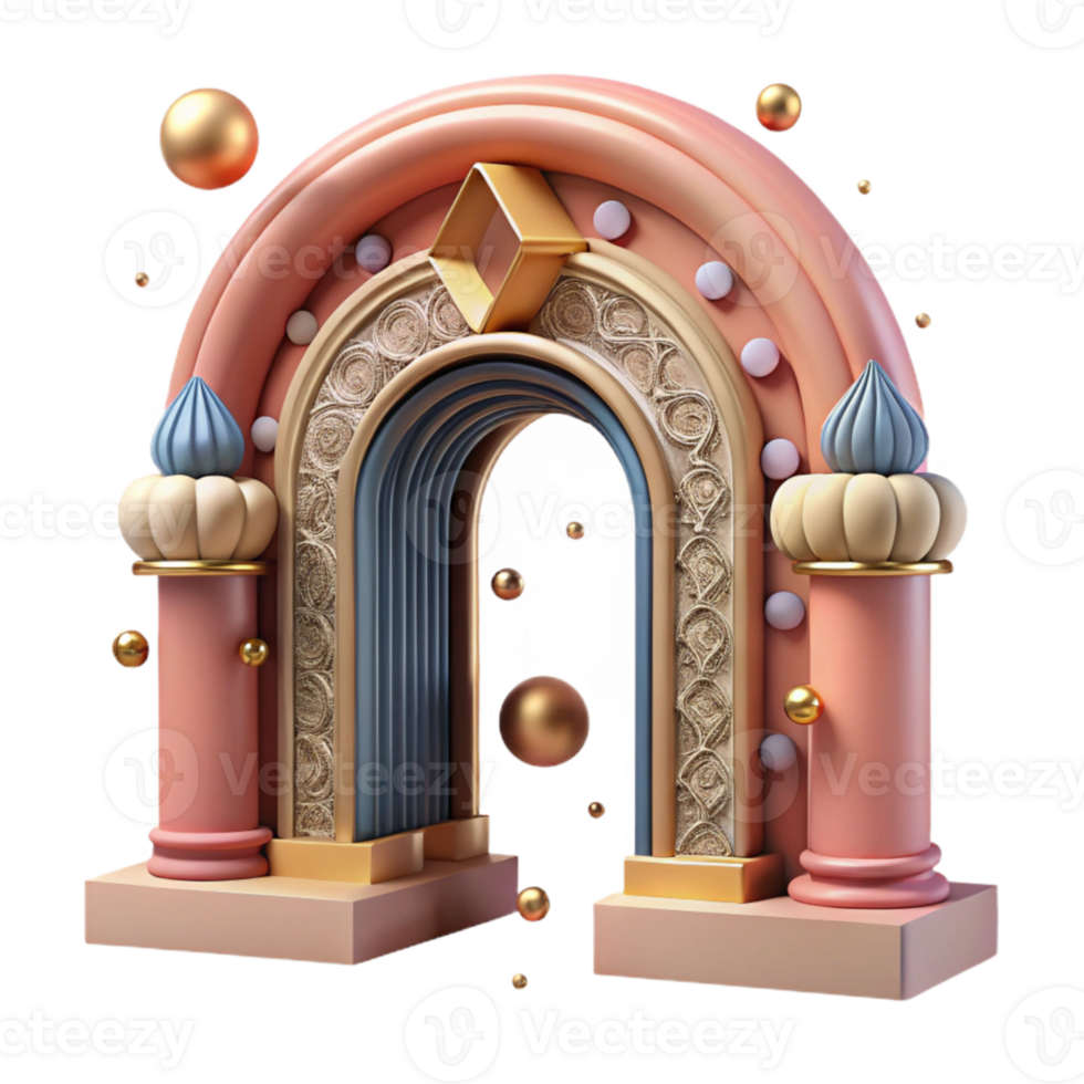 impressive minimalist Doorway Arch Isolated with Ornate Carvings authentic png
