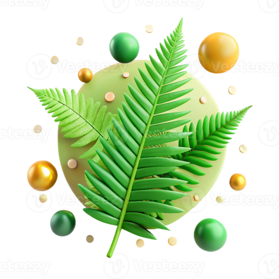 elegant vintage Fern with Green Fronds Cutout professional png
