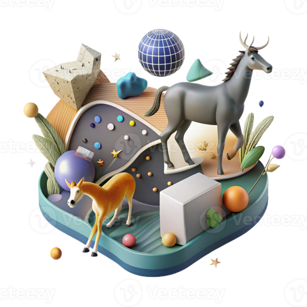 dramatic classic Animal Migration Infographic Cutout professional png
