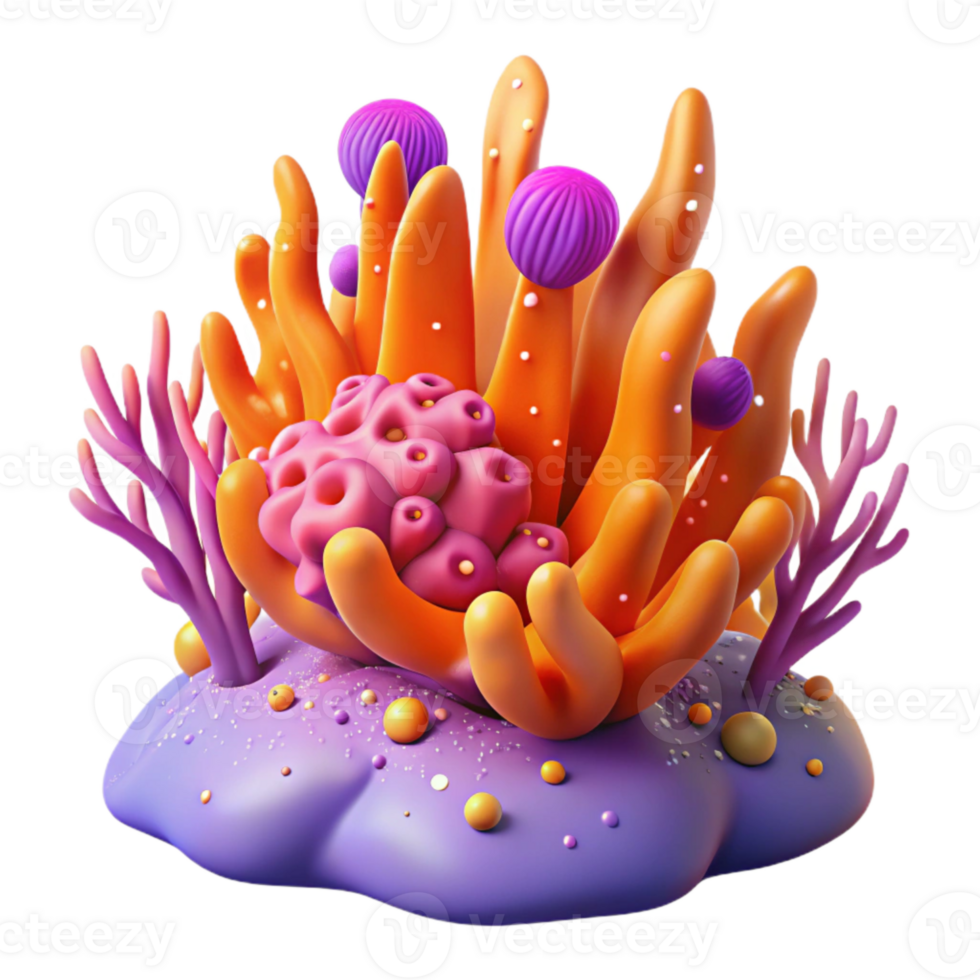magnificent creative Coral Reef Isolated Element with Starfish Detail authentic png