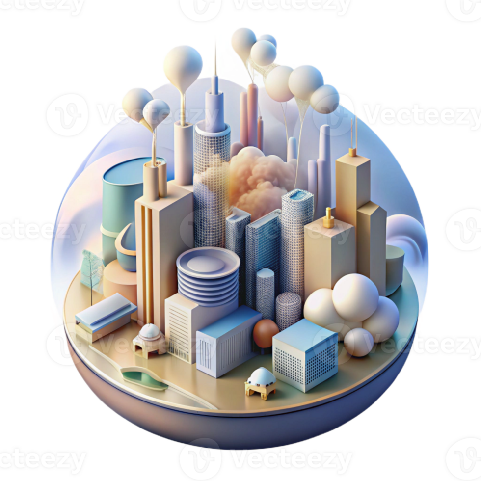 stunning artistic Air Pollution Smog Cityscape Background Cutout premium png