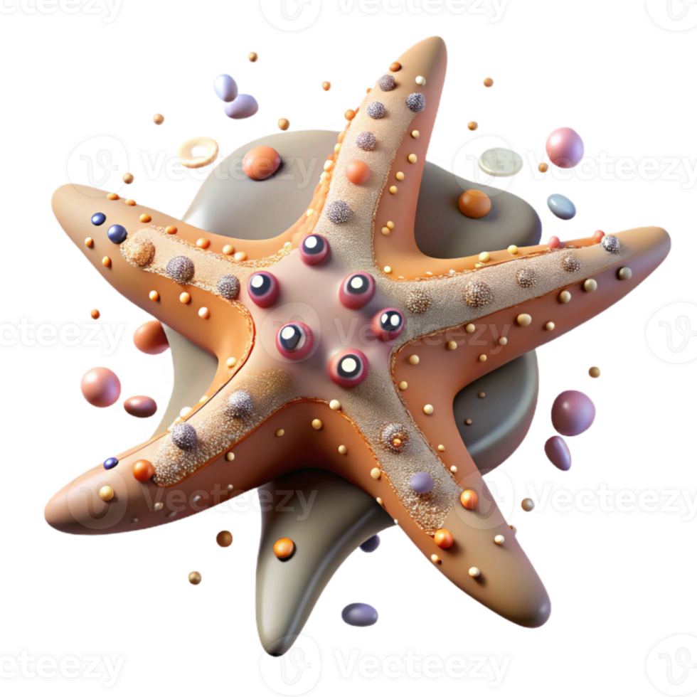 wonderful artistic Brittle Starfish Affected by Low Ph Ocean Water Transparent Background high resolution png