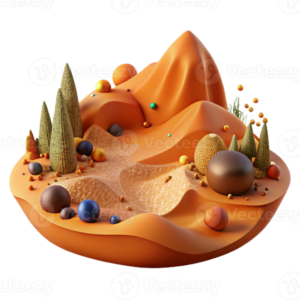 extraordinary classic Desert Biome Landscape Cutout Orange Sand Dunes authentic png