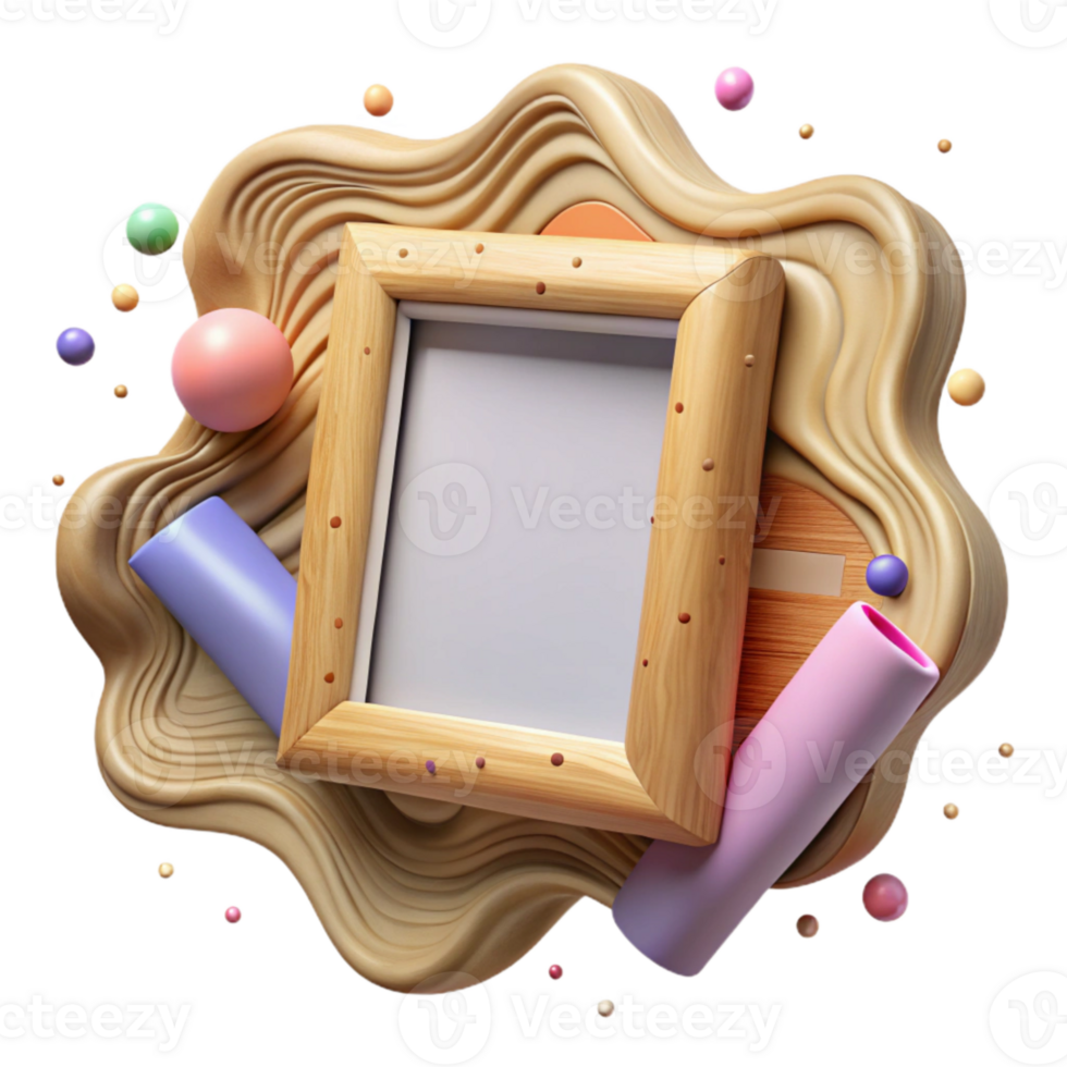 impressive minimalist Empty Picture Frame Wood Texture Cutout high resolution png