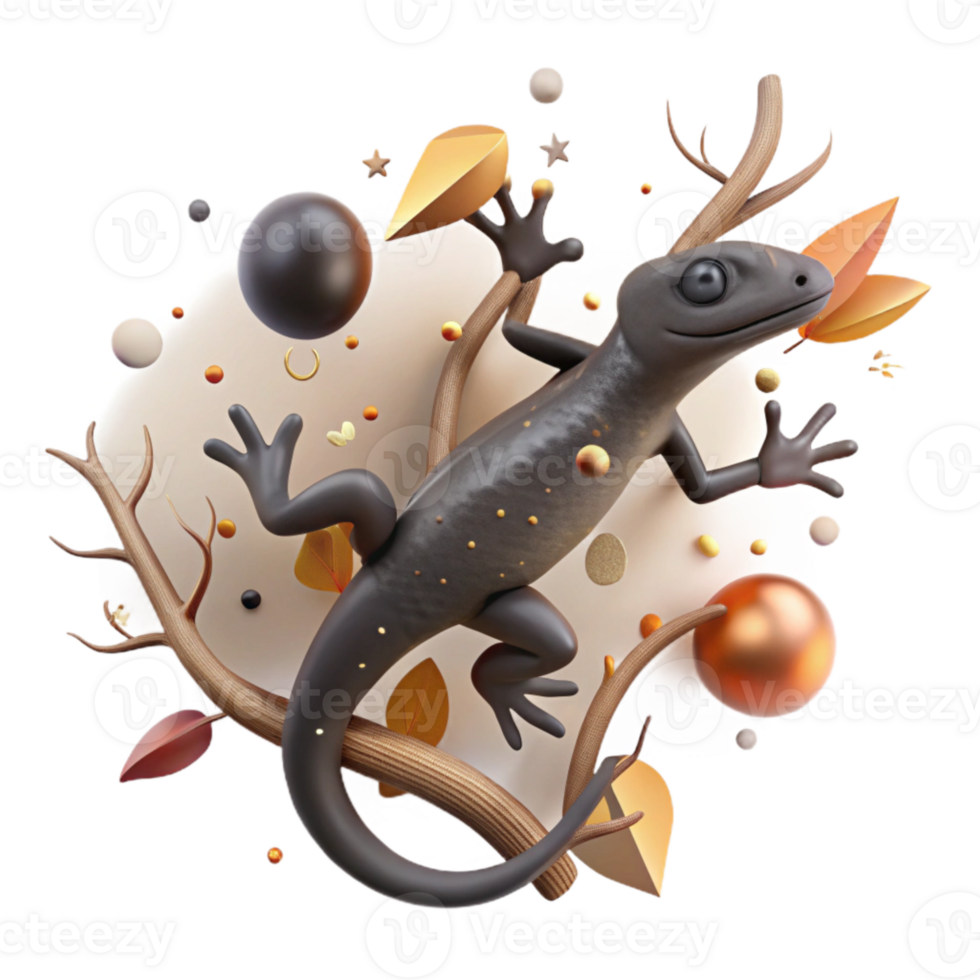 stunning minimalist Burnt Branches Lizard Silhouette Hiding Transparent Background professional png
