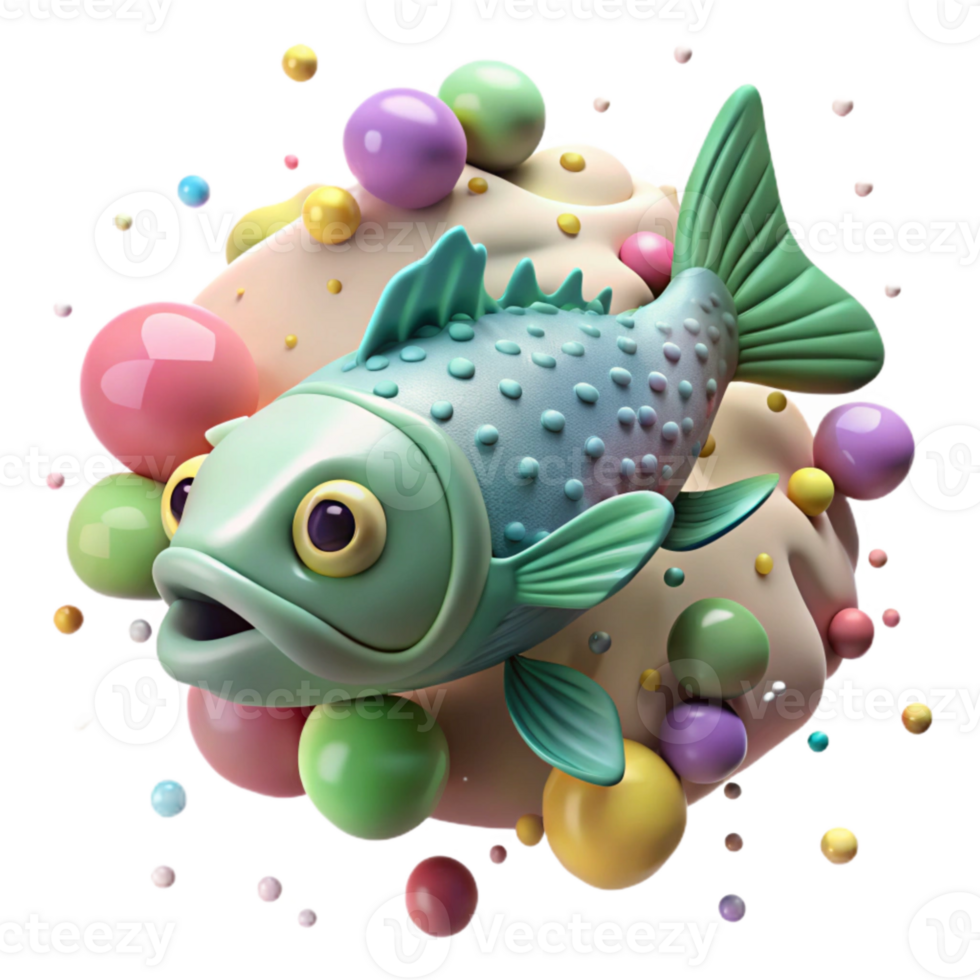 vibrant abstract Fish Killed by Toxic Algae Bloom Isolated genuine png