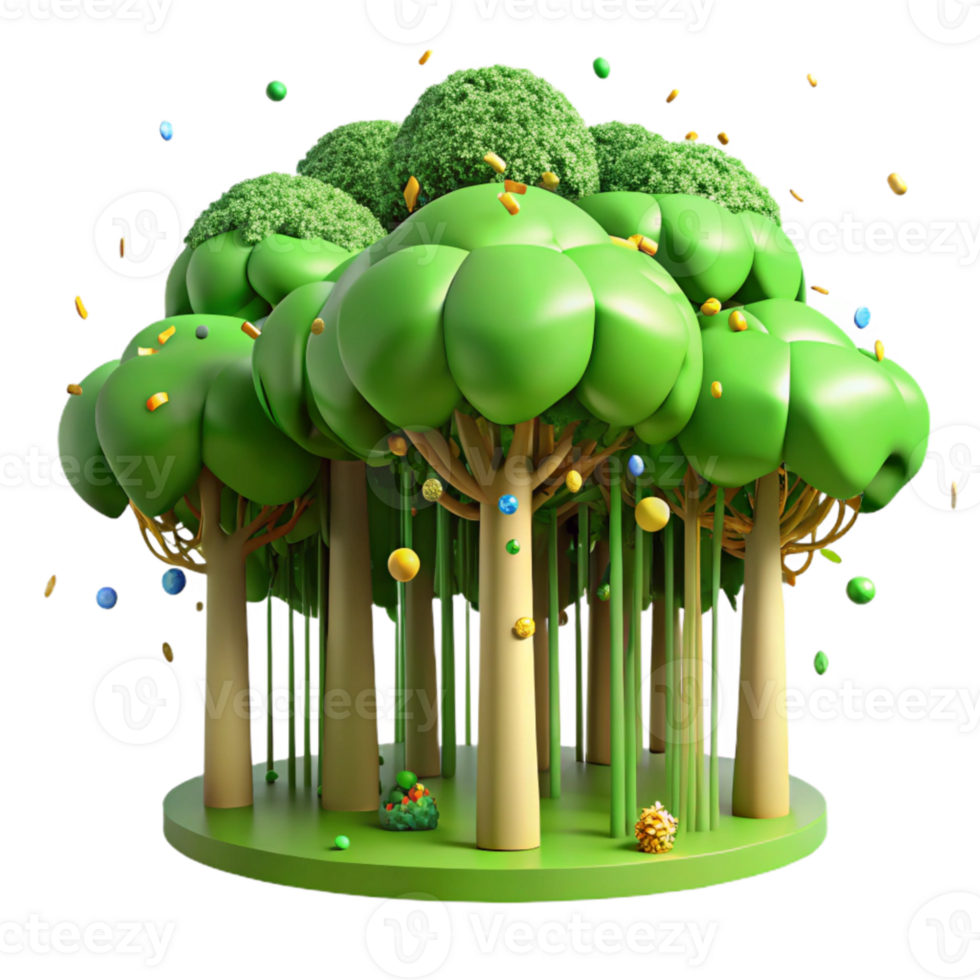 magnificent traditional Bright Green Forest Canopy Cutout Transparent Background detailed png