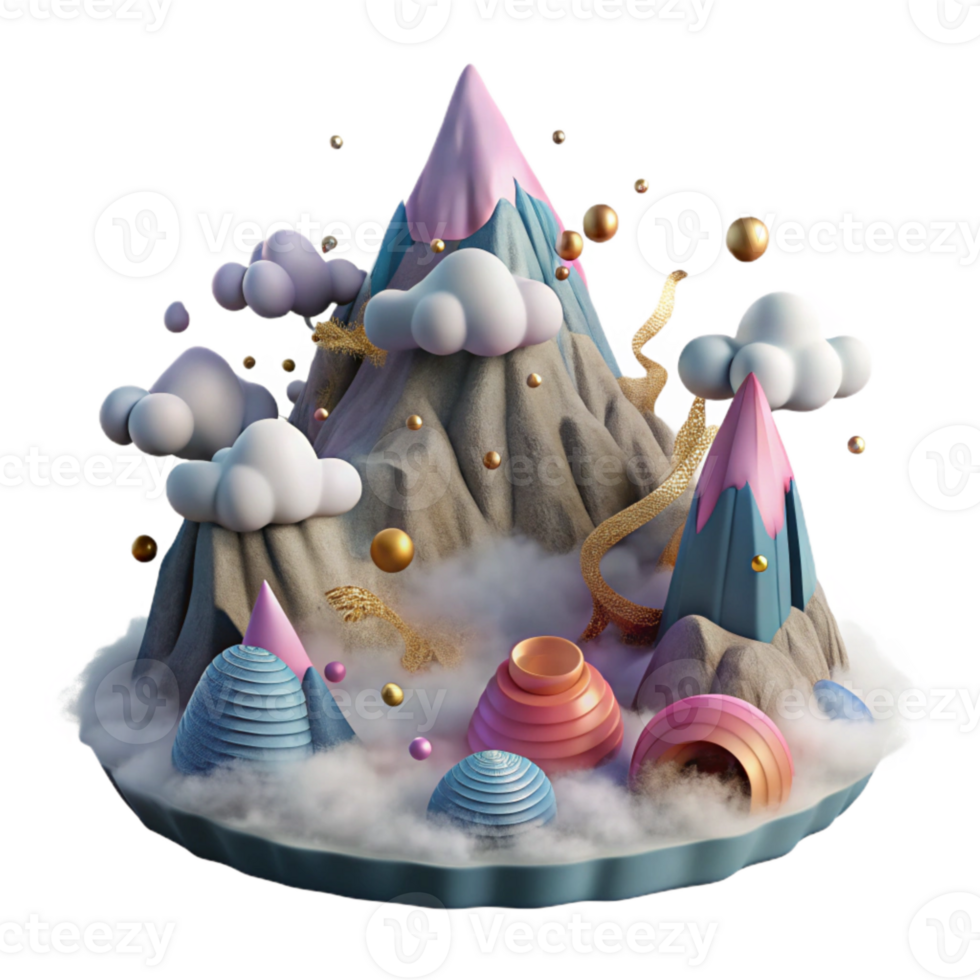 impressive creative Foggy Mountain Valley Isolated Element high quality png