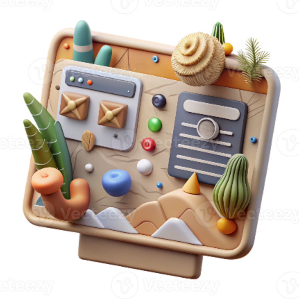 elegant rustic Computer Interface for Wildlife Monitoring System Clean Design Isolated authentic png
