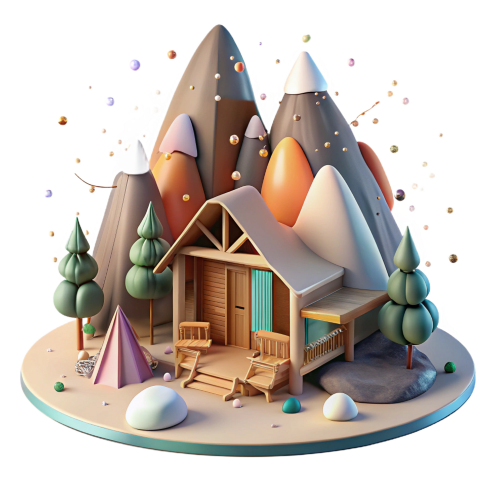 extraordinary rustic Eco Lodge in Mountain Setting Cutout high resolution png